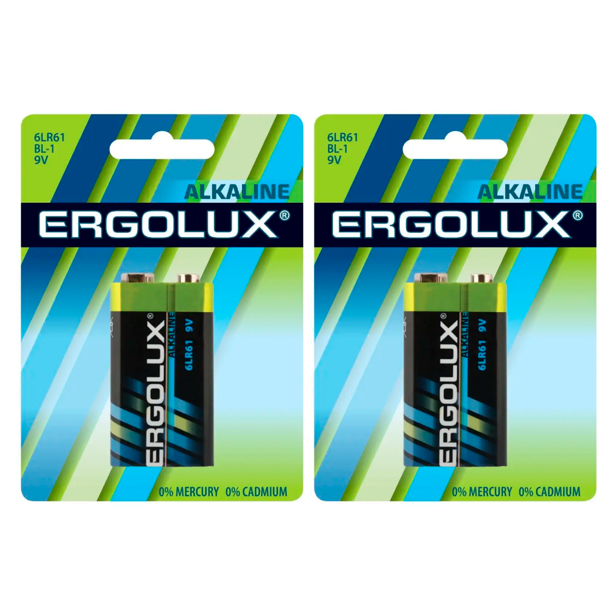 

Щелочная батарейка Ergolux Alkaline Крона, 6LR61 BL-1, 6 В,1шт,2уп, Alkaline