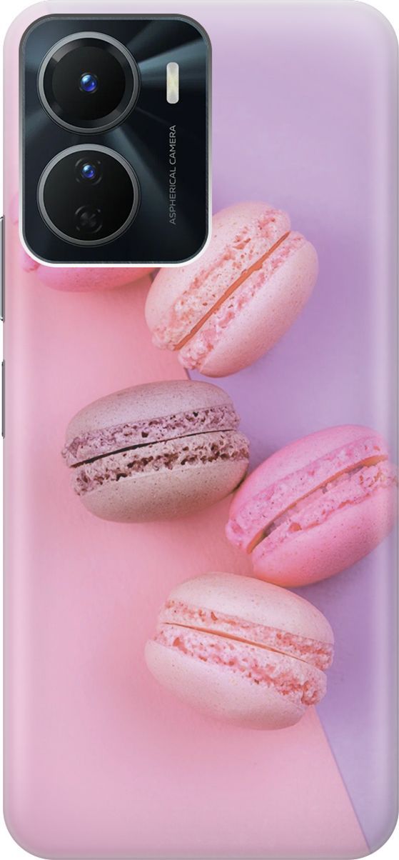 

Силиконовый чехол на Vivo Y16 с принтом "Розовые макаруны", Розовый;фиолетовый, 157755