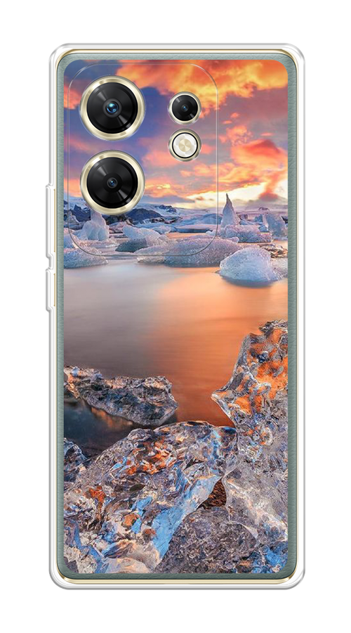

Чехол на Infinix Zero 30 4G "Ледники", Синий;оранжевый, 3105050-1