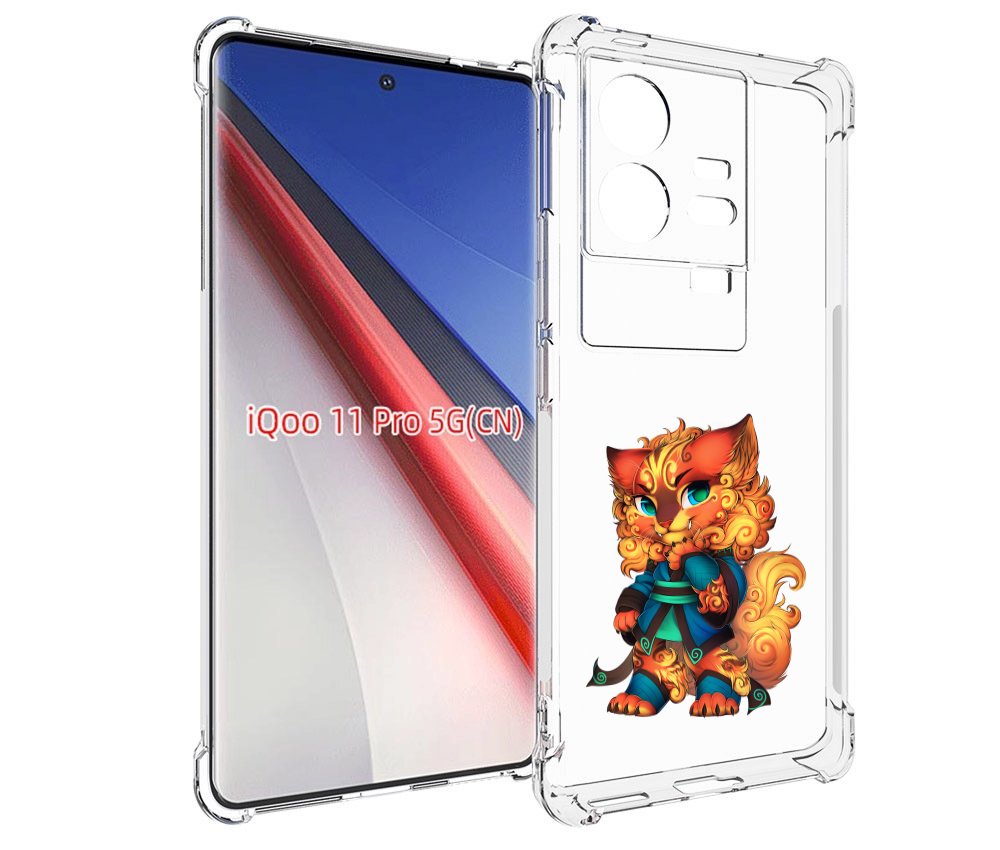 

Чехол бампер MyPads золотой-кот для Vivo iQOO 11 Pro противоударный, Прозрачный, Tocco
