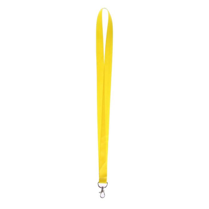Лента для бейджа ширина-20 мм, длина-90 см с металлическим карабином, жёлтая, (100шт.)