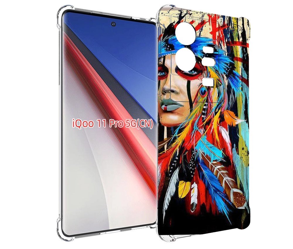 

Чехол бампер MyPads индеец расписной для Vivo iQOO 11 Pro против..., Прозрачный, Tocco