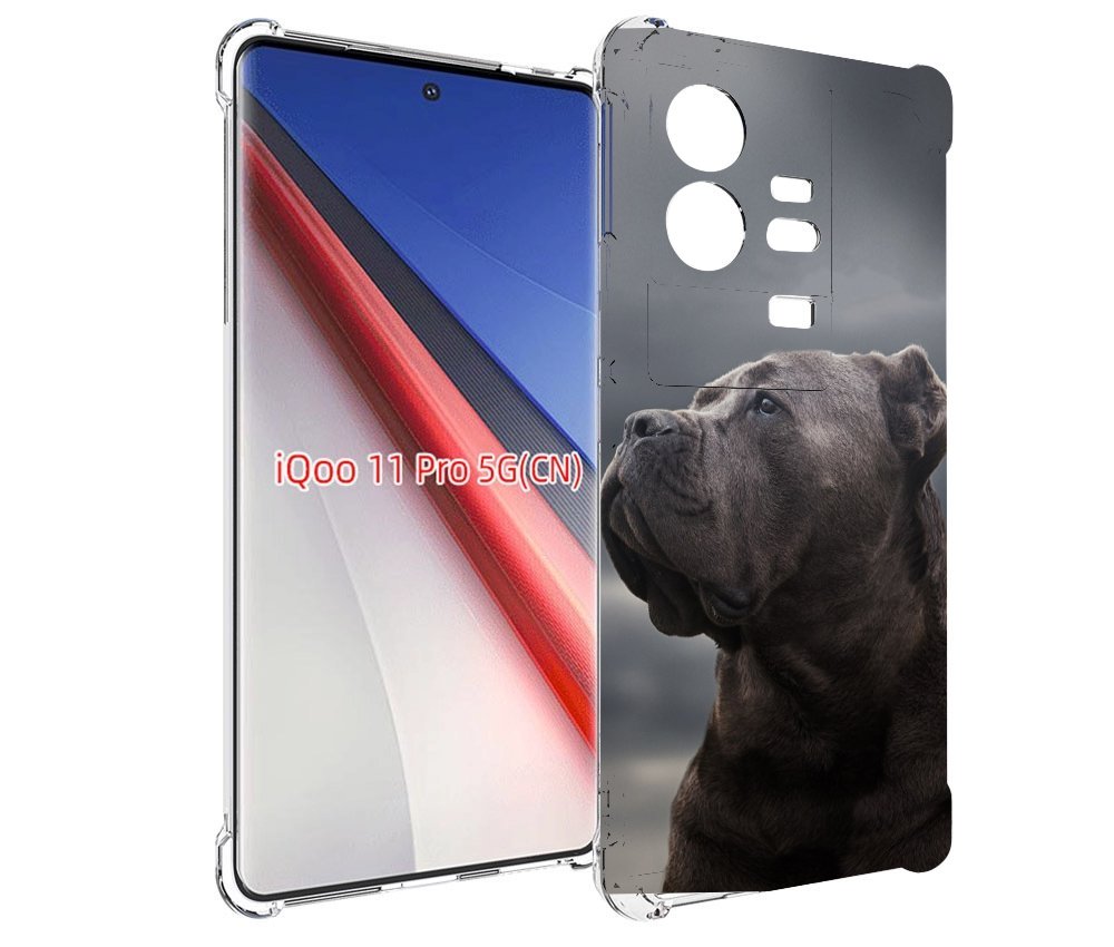 

Чехол бампер MyPads кане корсо для Vivo iQOO 11 Pro противоударный, Прозрачный, Tocco