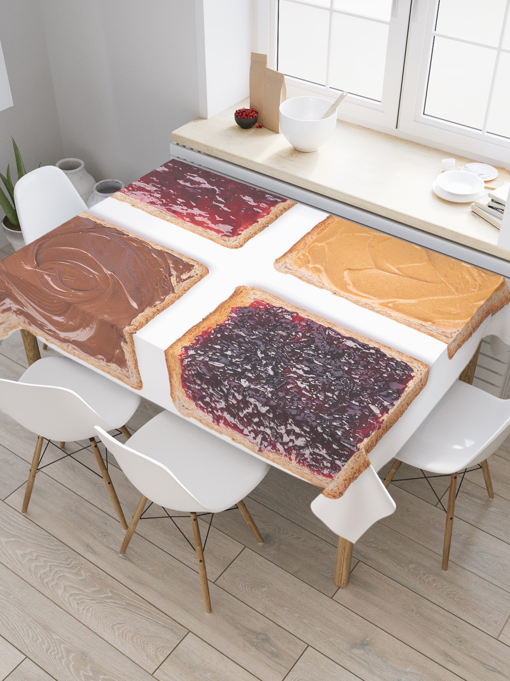 

Скатерть прямоугольная JoyArty на кухонный стол "Сладкие тосты" из оксфорда, 180x145 см, Коричневый, Сладкие тосты