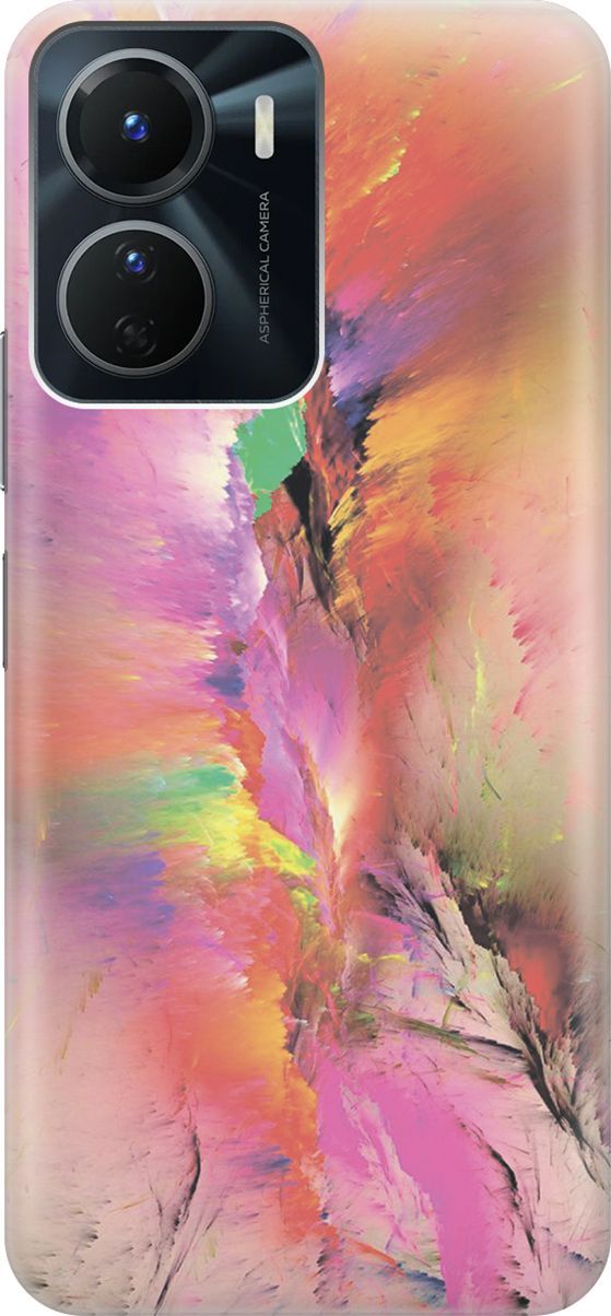 

Силиконовый чехол на Vivo Y16 с принтом "Красочный разлом", Желтый;зеленый, 157741
