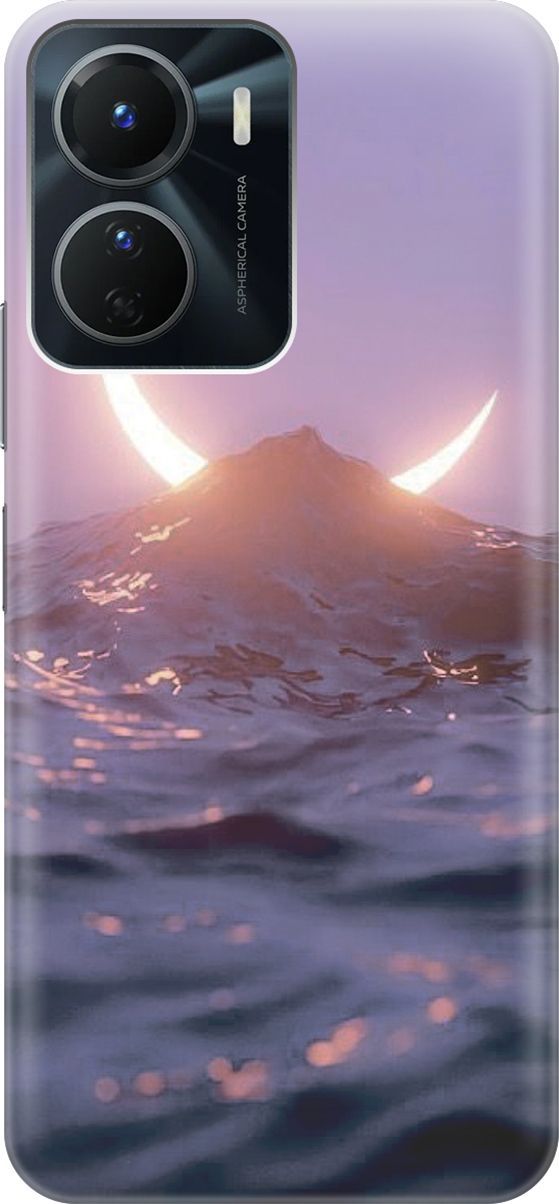 

Силиконовый чехол на Vivo Y16 с принтом "Месяц и море", Желтый;розовый, 157754
