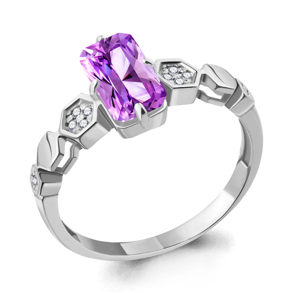 

Кольцо из серебра с аметистом р.  Aquamarine 6914284А_925_р, 6914284А_925_р
