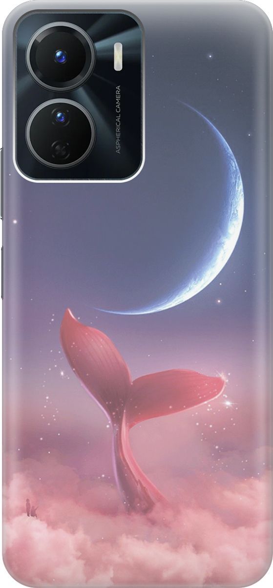 

Силиконовый чехол на Vivo Y16 с принтом "Небесный кит", Розовый;синий, 157743