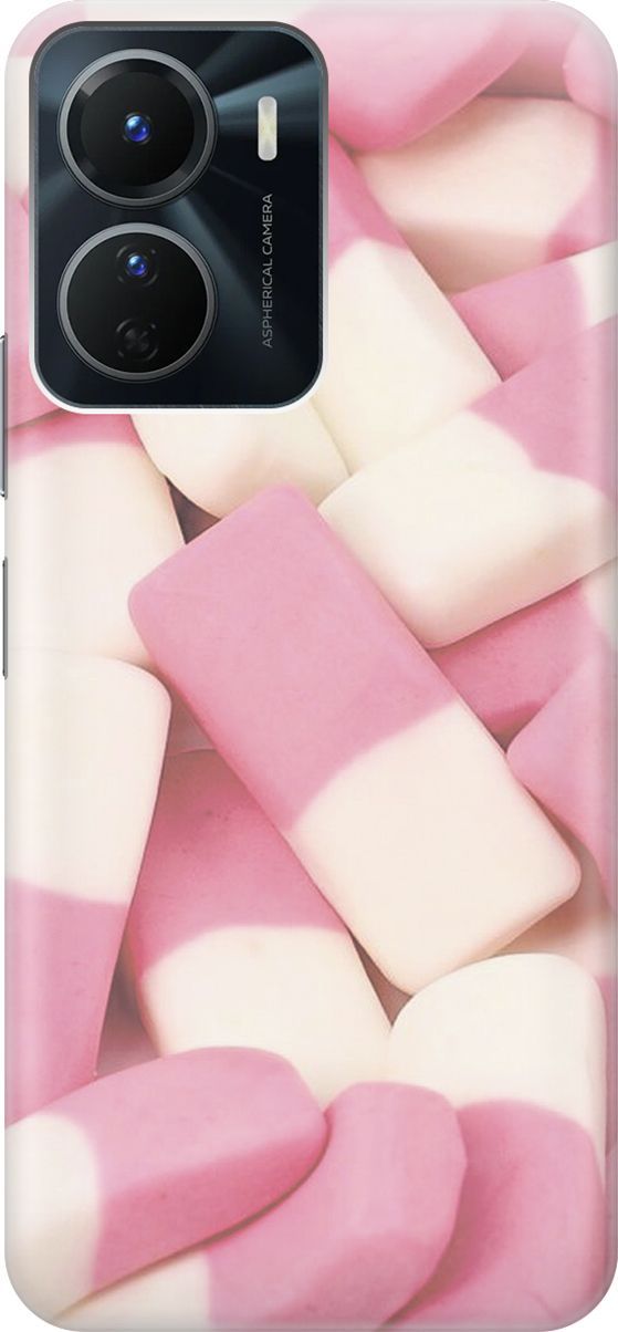 

Силиконовый чехол на Vivo Y16 с принтом "Бело-розовые мармеладки", Белый;розовый, 157755