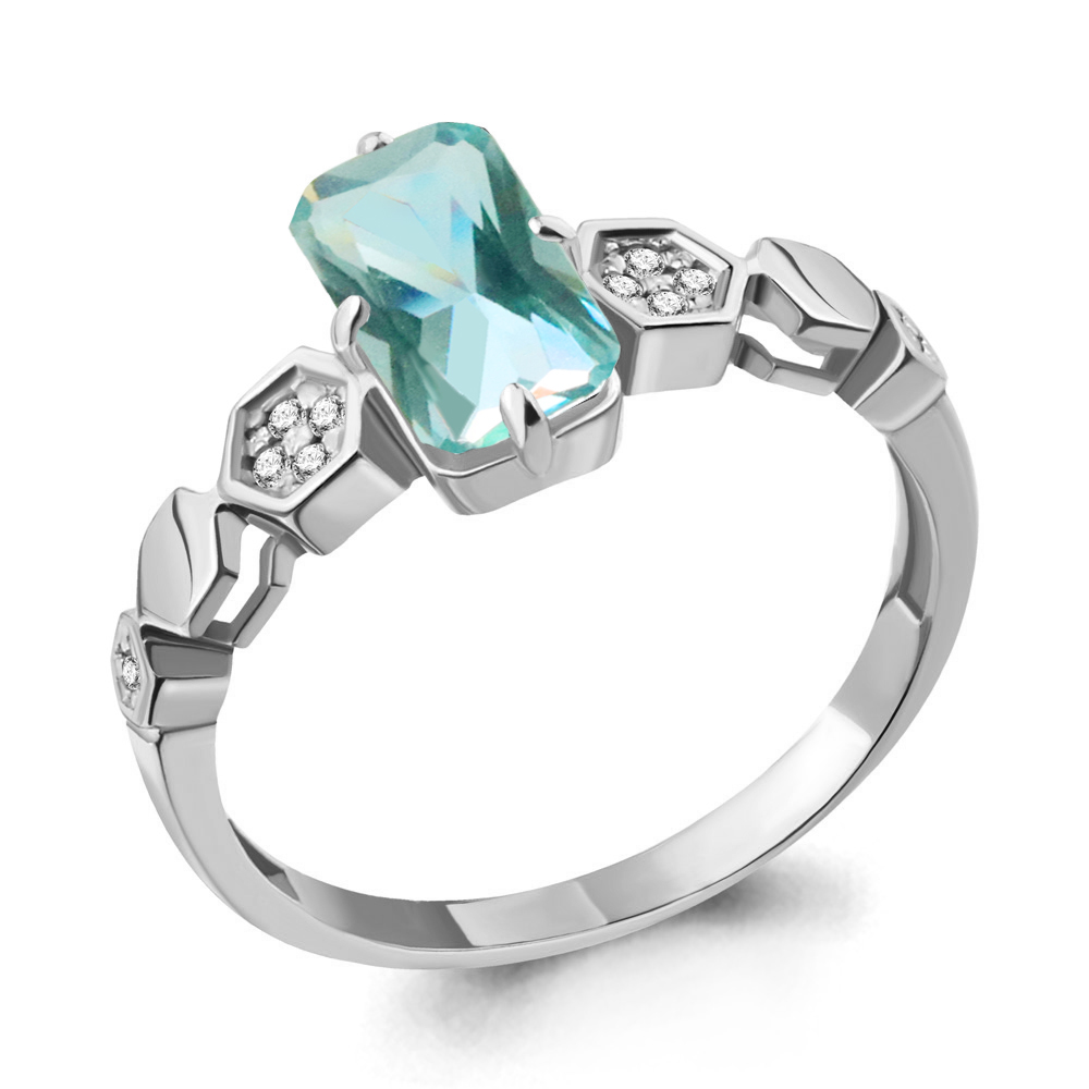

Кольцо из серебра с турмалином р. 19 Aquamarine 6914288А_925_р, 6914288А_925_р