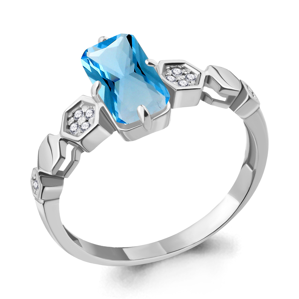 фото Кольцо из серебра с топазом р. 17,5 aquamarine 6914292а_925_р