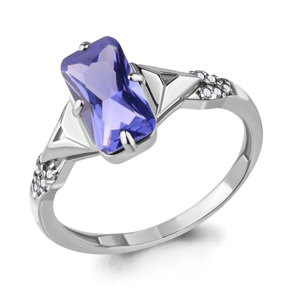 

Кольцо из серебра с танзанитом р. 19 Aquamarine 69143603А_925_р, 69143603А_925_р