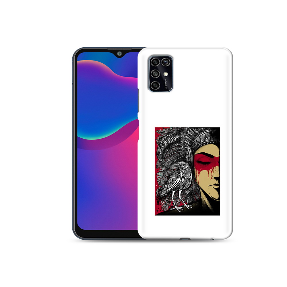 

Чехол MyPads Tocco для ZTE Blade V2020 Smart девушка с вороном в абстракции, Прозрачный, Tocco