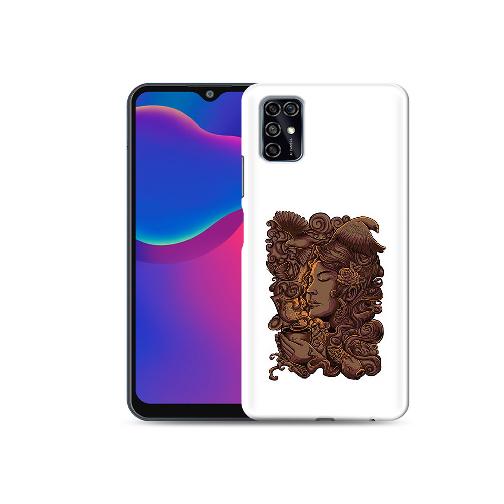 

Чехол MyPads Tocco для ZTE Blade V2020 Smart девушка с длинными волосами абстракция, Прозрачный, Tocco