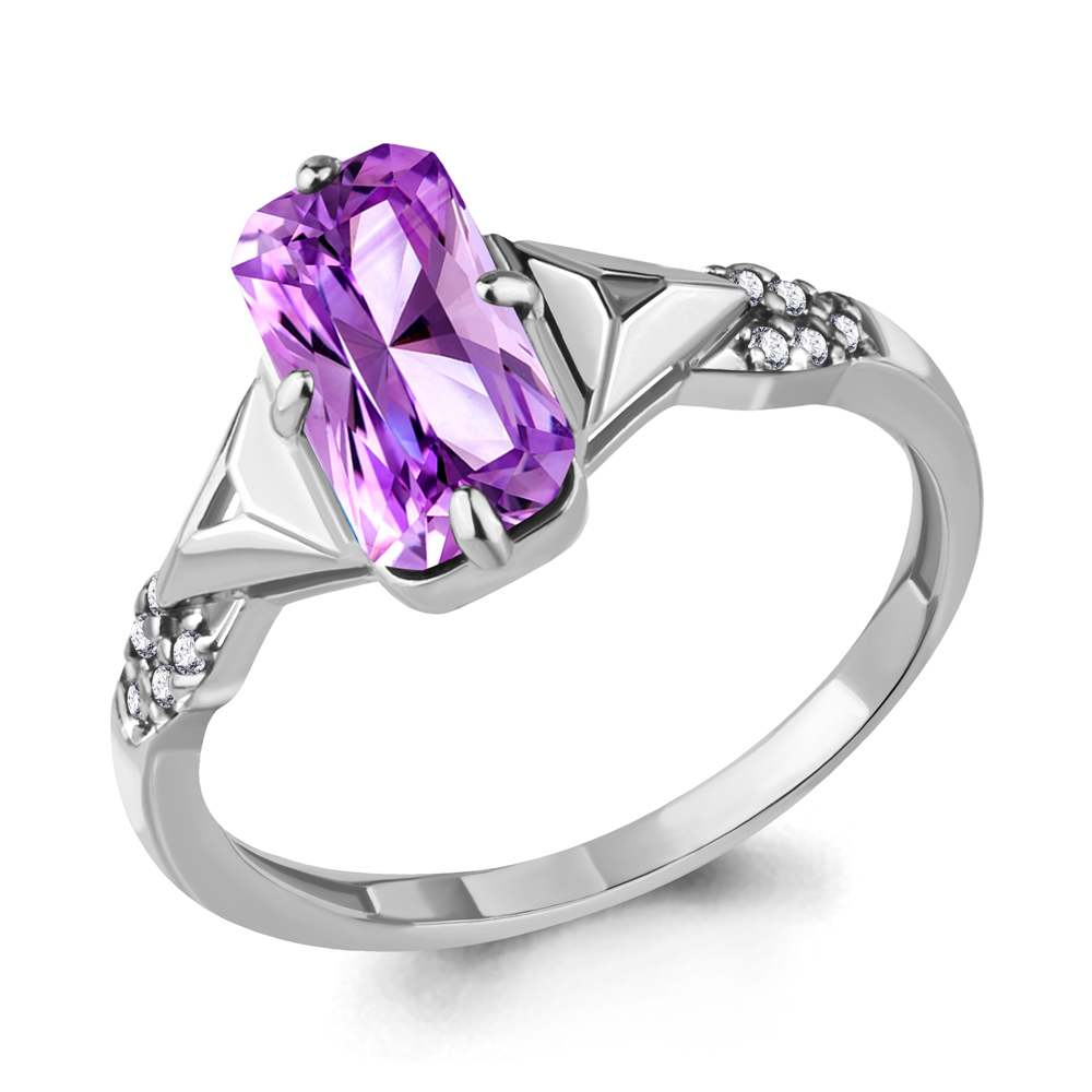 

Кольцо из серебра с аметистом р. 17 Aquamarine 6914384А_925_р, 6914384А_925_р