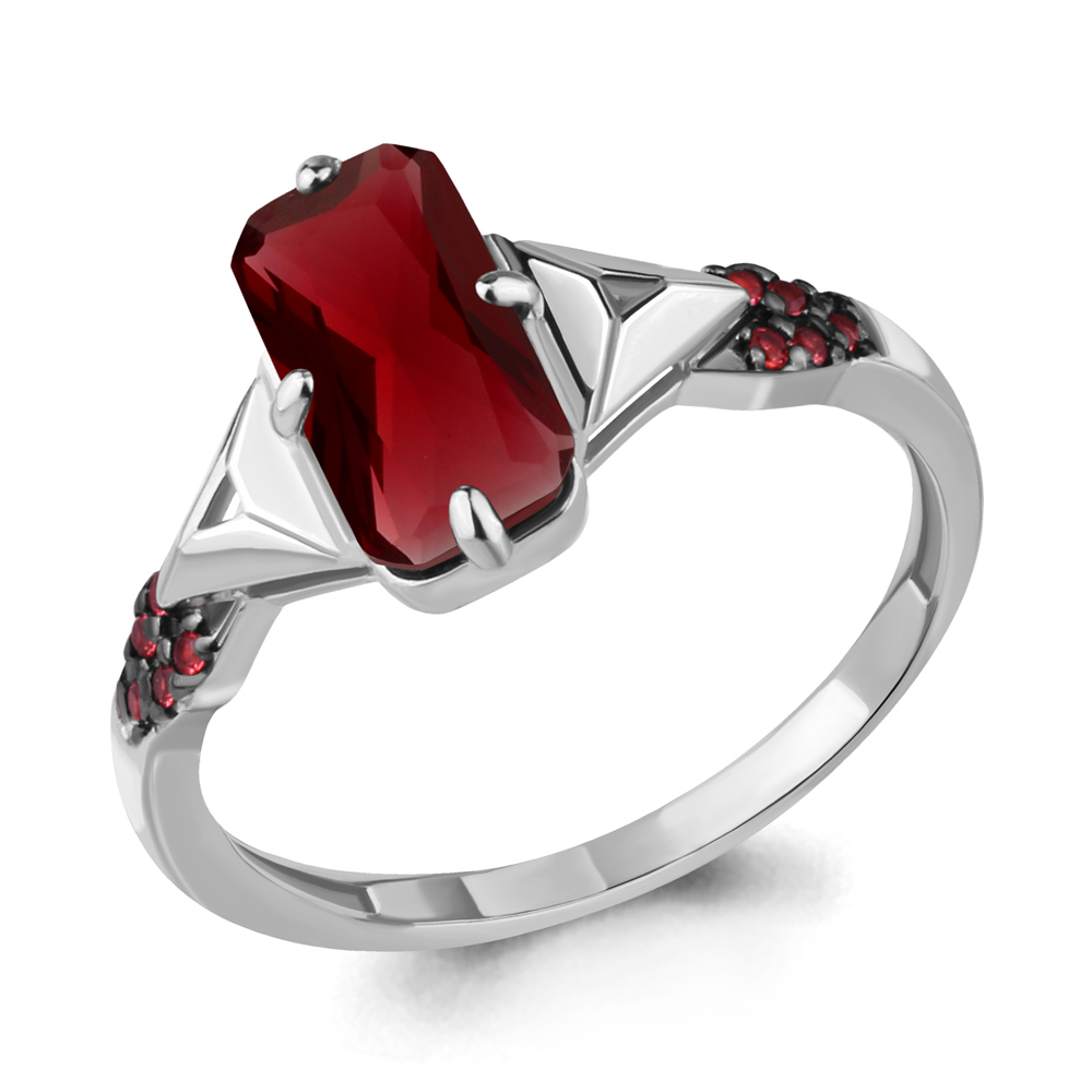 

Кольцо из серебра с гранатом р. , Aquamarine 6914385В_925_р, 6914385В_925_р