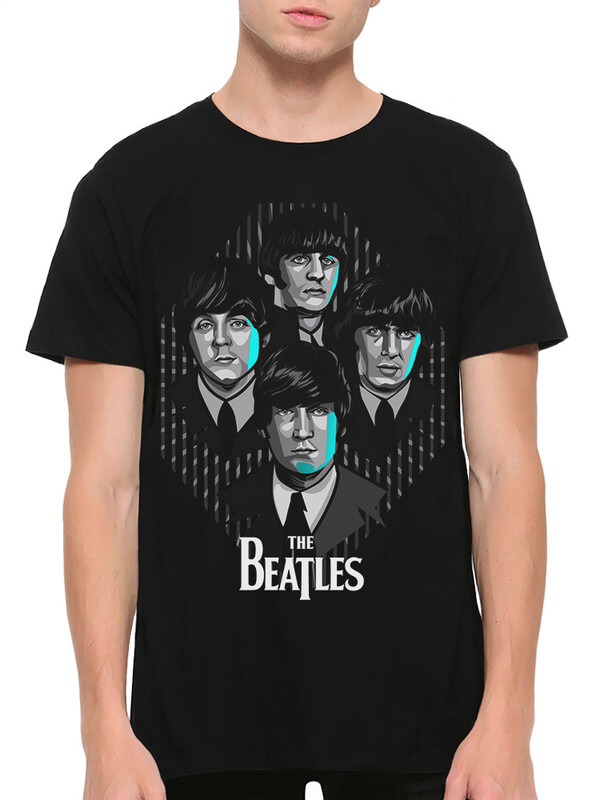 фото Футболка мужская design heroes группа the beatles черная 2xl