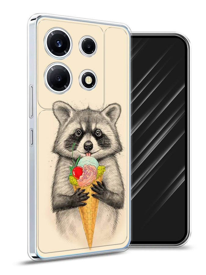 

Чехол Awog на Infinix Note 30 VIP "Енот с мороженым", Бежевый;серый, 3104750-10