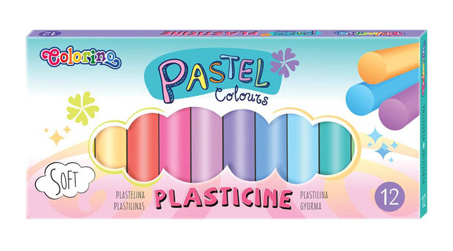

Пластилин Colorino , 12 пастельных цветов