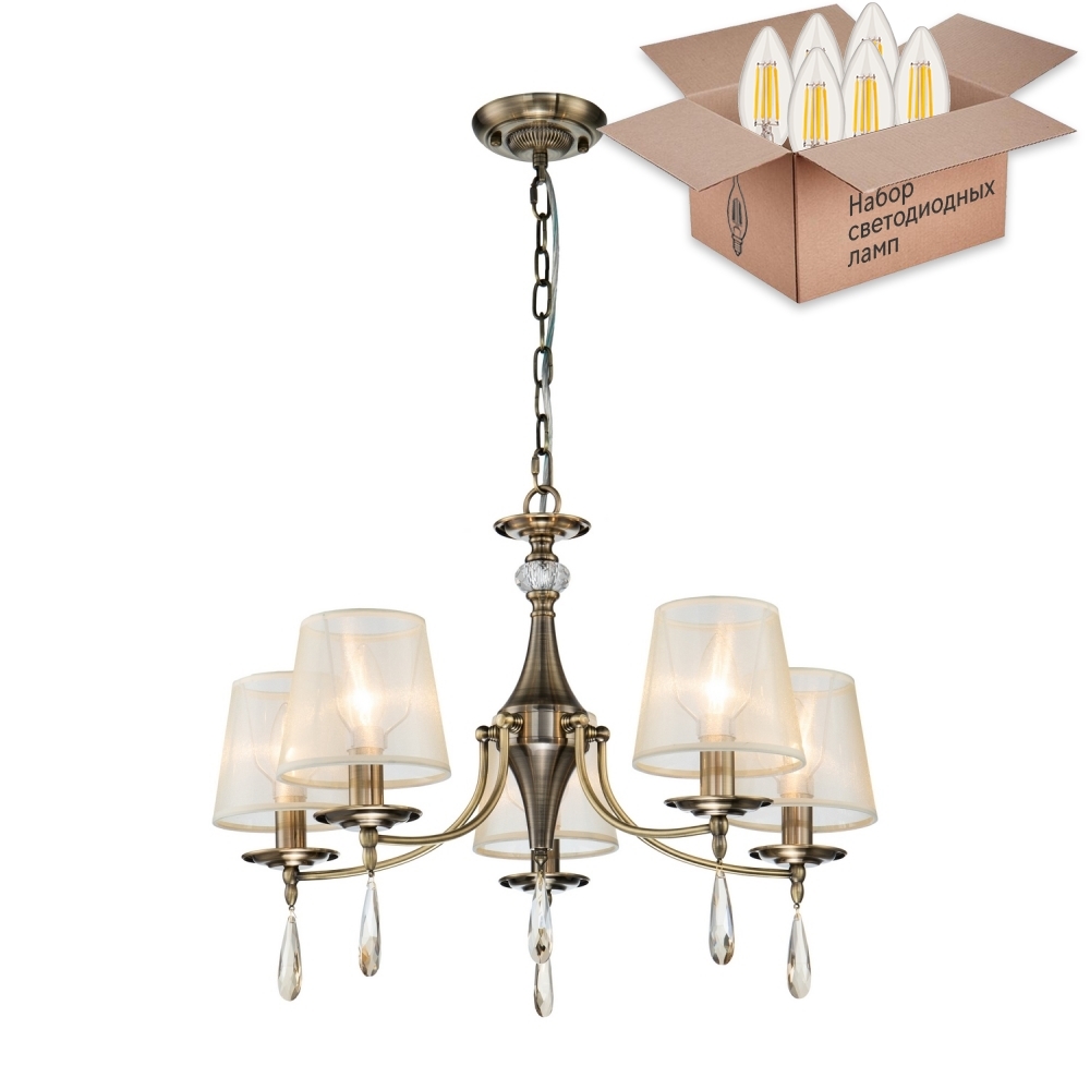 

Подвесная люстра с лампочками F-Promo Imber 2639-5P+Lamps E14 Свеча