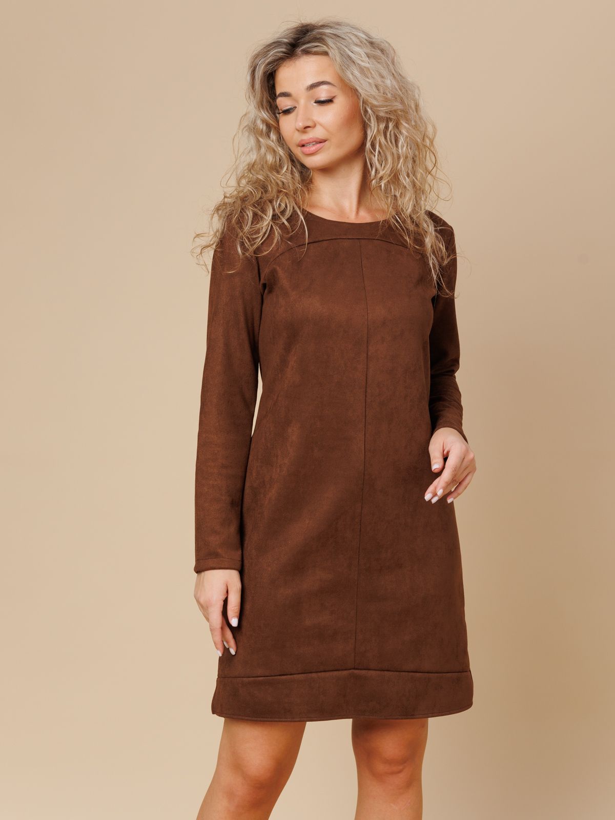 Платье женское TOPLES 23063 коричневое 46 RU