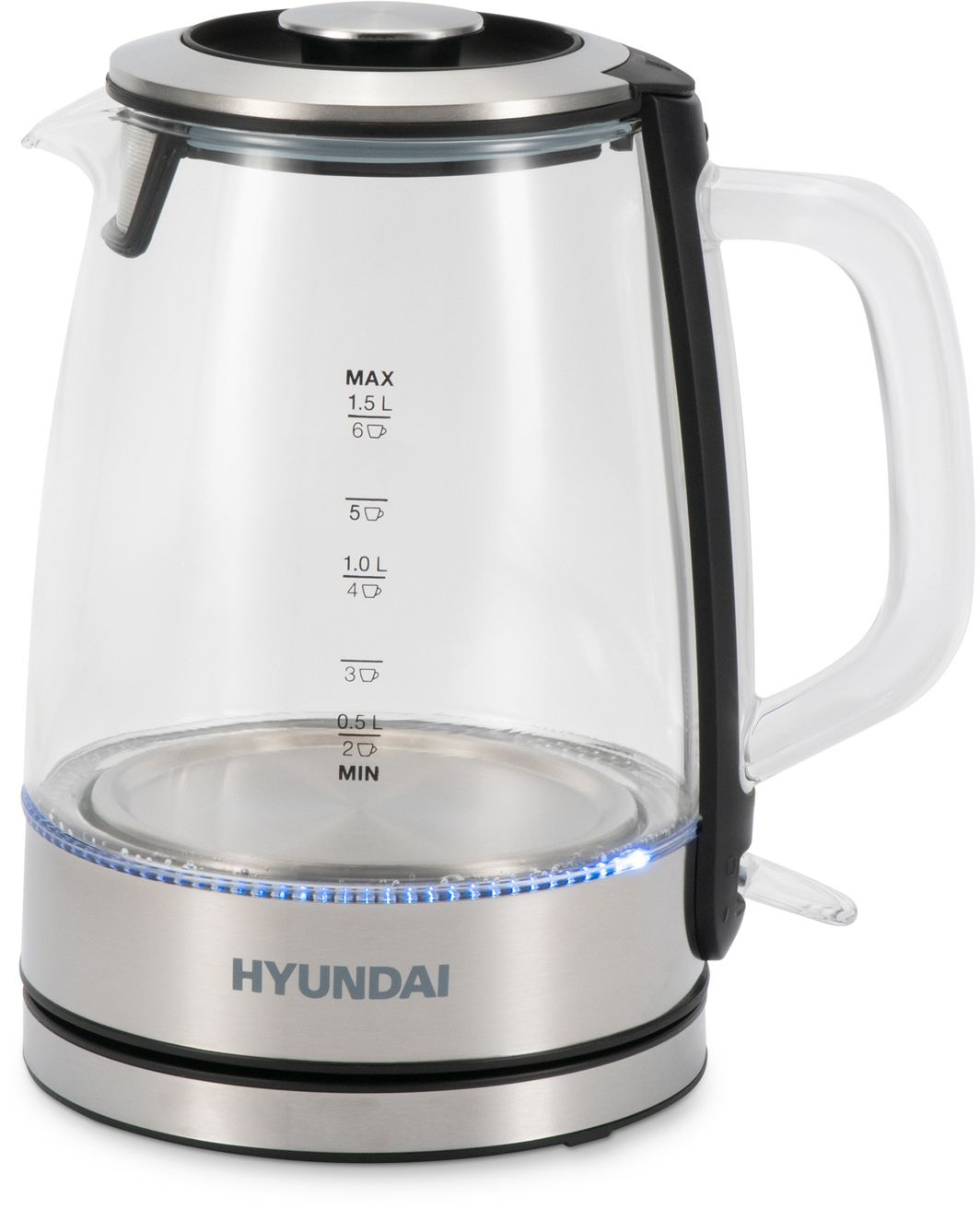 

Чайник электрический HYUNDAI HYK-G2403 1.5 л серебристый, HYK-G2403