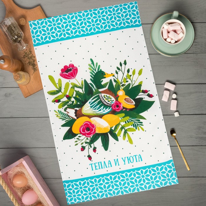 

Полотенце пасхальное Доляна Тепла и уюта 35х60 , 100% хл, 160г/м2, Разноцветный