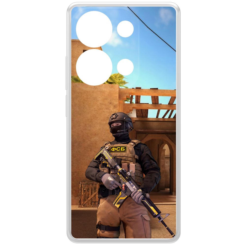 

Чехол-накладка Krutoff Clear Case Cтандофф 2 (Standoff 2) - ФСБ для Xiaomi Poco M6 Pro 4G, Прозрачный