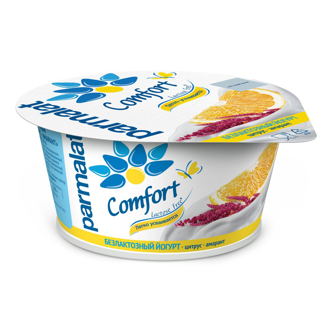 фото Йогурт parmalat comfort цитрус-амарант 3% бзмж 130 г