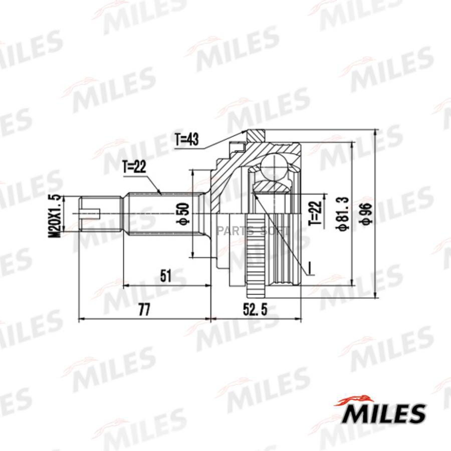 

MILES ШРУС LADA PRIORA 2170/KALINA 1118 1.6 04- нар.