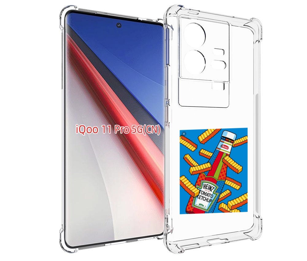 

Чехол бампер MyPads картошка с соусом для Vivo iQOO 11 Pro проти..., Прозрачный, Tocco