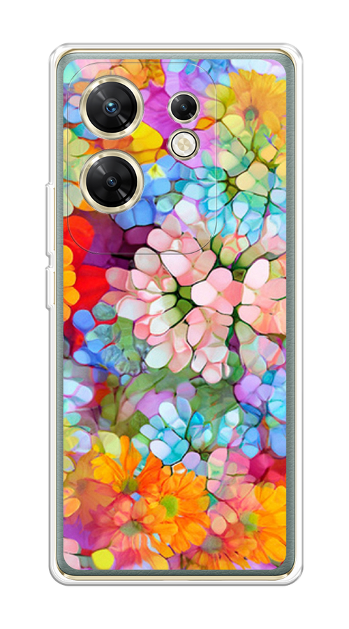 

Чехол на Infinix Zero 30 4G "Цветы витраж", Оранжевый;розовый;голубой, 3105050-1