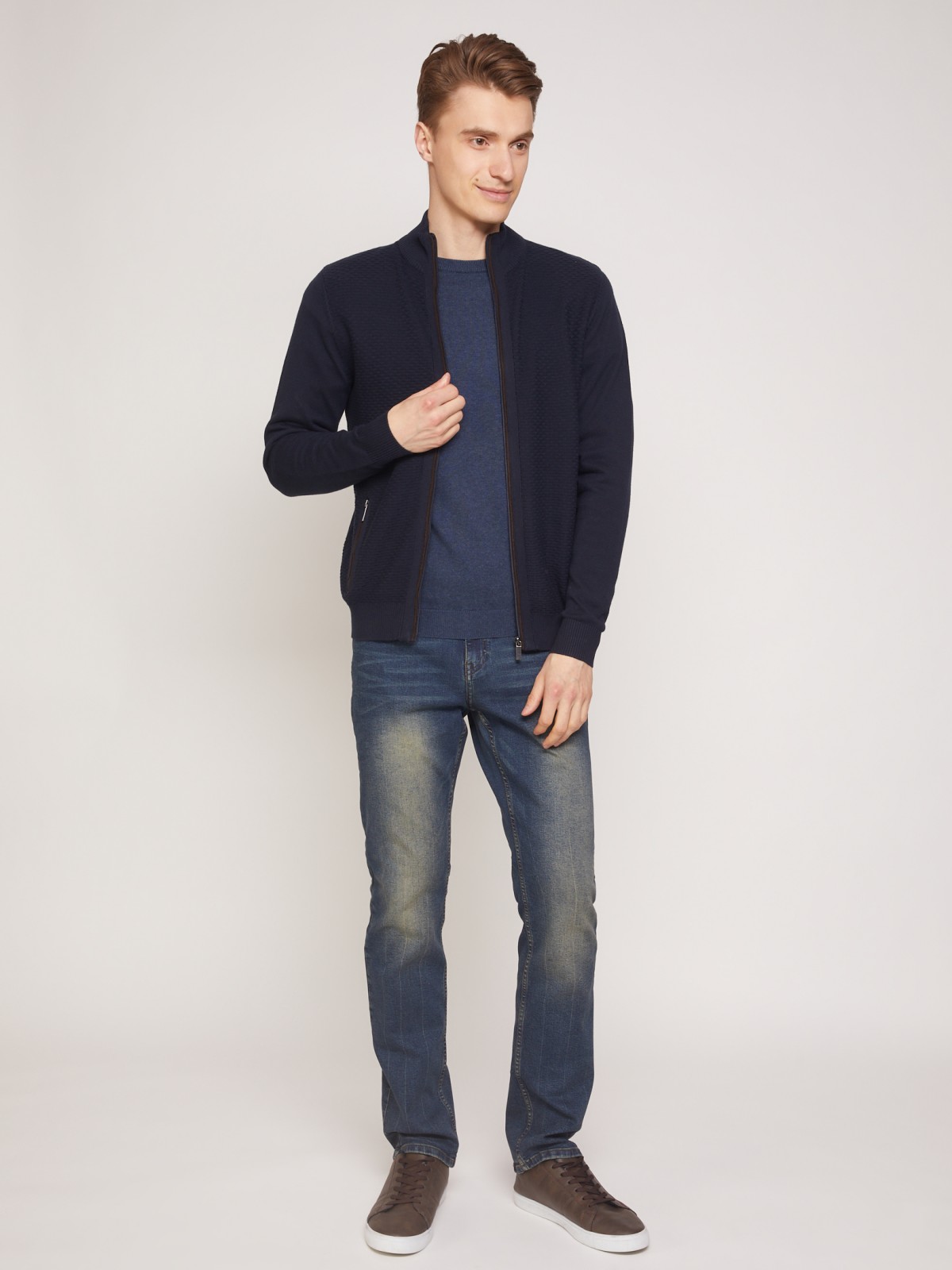 

Кардиган мужской Zolla 113364830115900 синий XXL, 0113364830115900