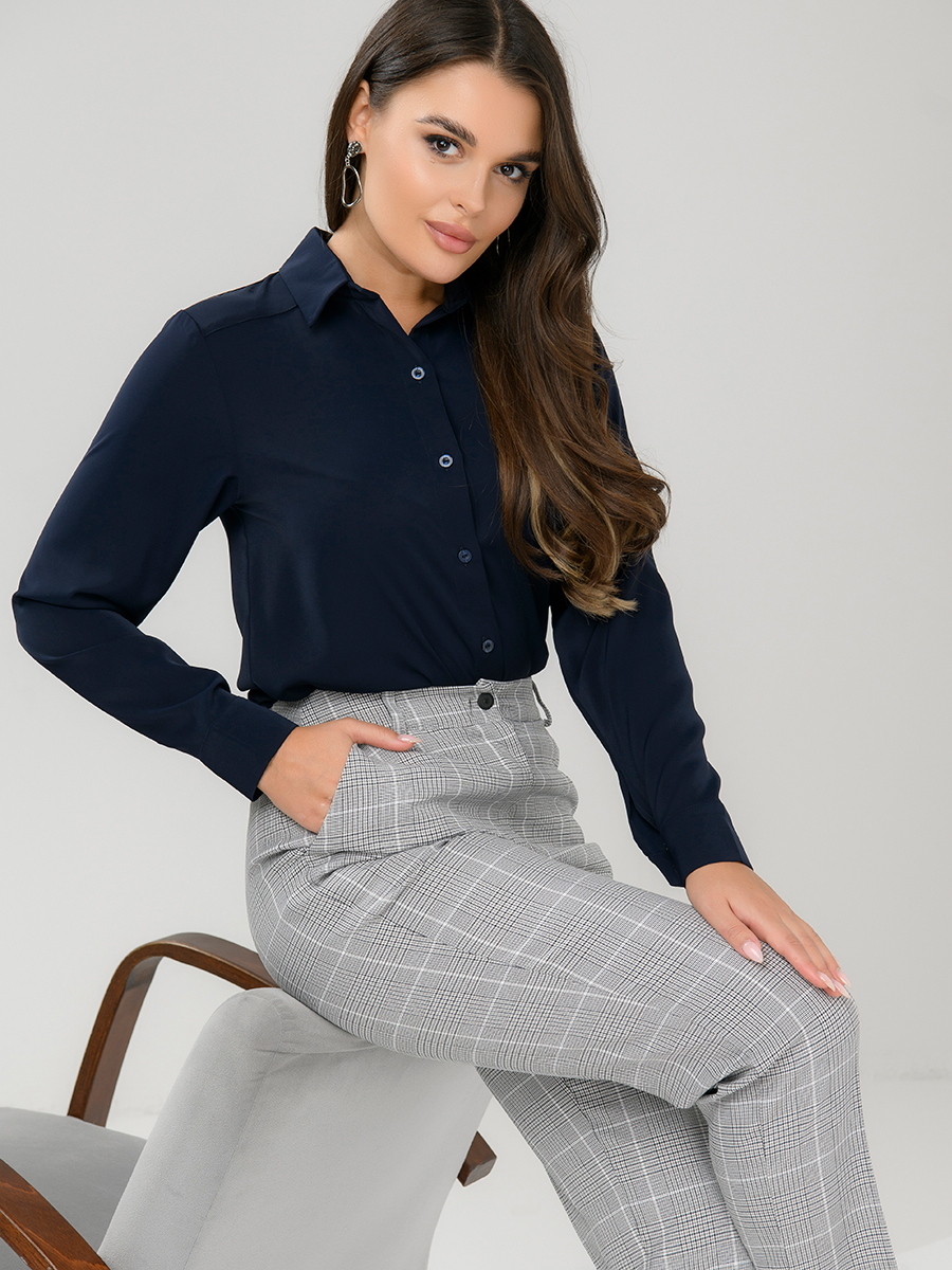 

Блуза женская 1001dress 0142107-02548 синяя 46 RU, 0142107-02548