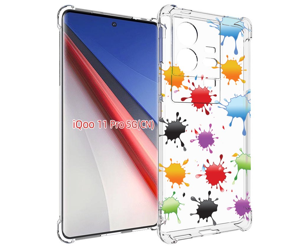

Чехол бампер MyPads кляксы для Vivo iQOO 11 Pro противоударный, Прозрачный, Tocco
