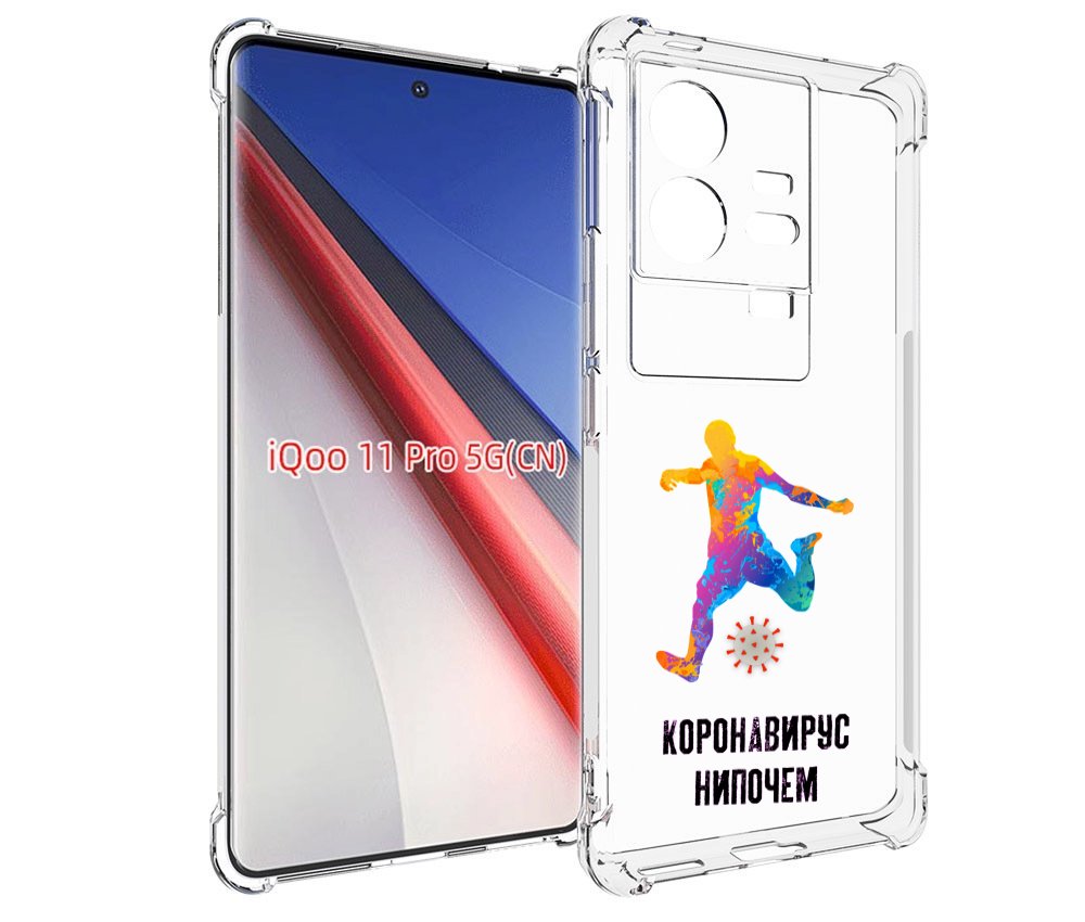 

Чехол бампер MyPads коронавирус-нипочем для Vivo iQOO 11 Pro про..., Прозрачный, Tocco