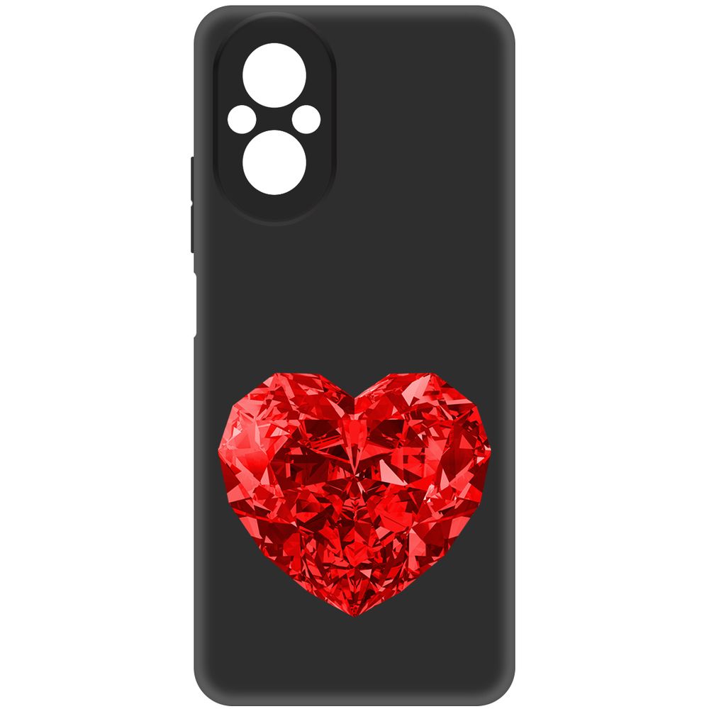 

Чехол-накладка Krutoff Soft Case Рубиновое сердце для Realme C67 черный