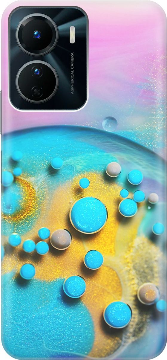 

Силиконовый чехол на Vivo Y16 с эффектом блеска "Цветные капли", Голубой;оранжевый, 157740