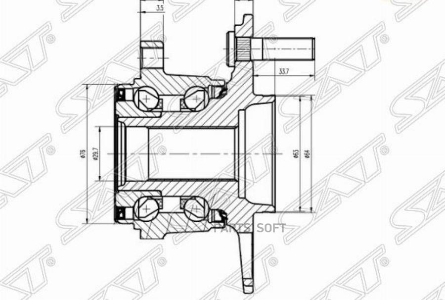 

SAT ST42200STK951 Ступичный узел задн. HONDA CR-V RE# 4WD
