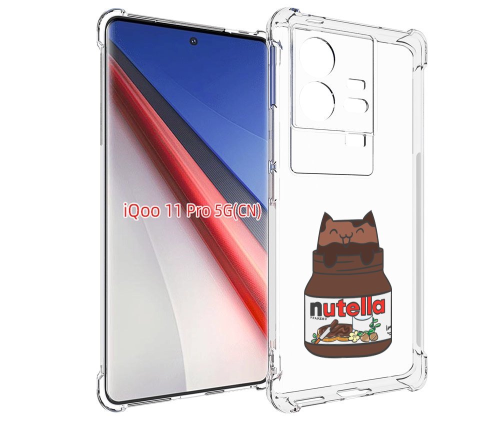 

Чехол бампер MyPads кошечка-в-нутелле для Vivo iQOO 11 Pro проти..., Прозрачный, Tocco