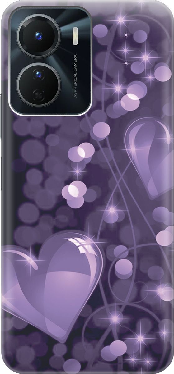

Силиконовый чехол на Vivo Y16 с эффектом блеска "Любовь в фиолетовом цвете", Фиолетовый;черный, 157743