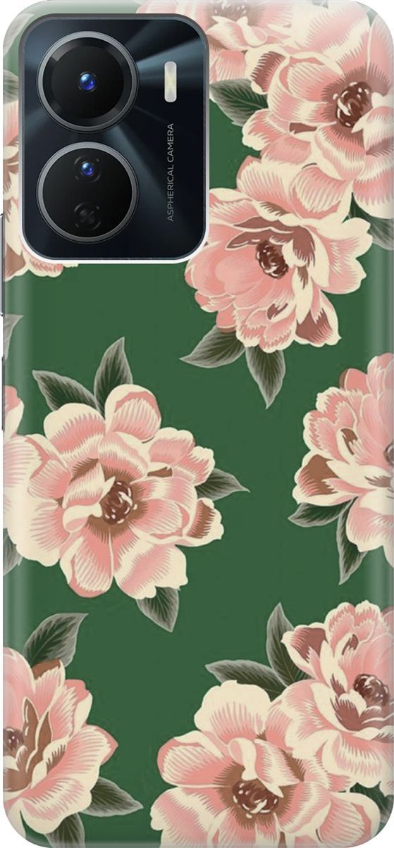 

Силиконовый чехол на Vivo Y16 с эффектом блеска "Винтажные цвета", Зеленый;розовый, 157746