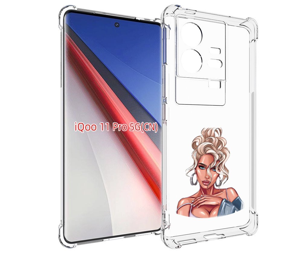 

Чехол бампер MyPads красивая-блондинка женский для Vivo iQOO 11 ..., Прозрачный, Tocco