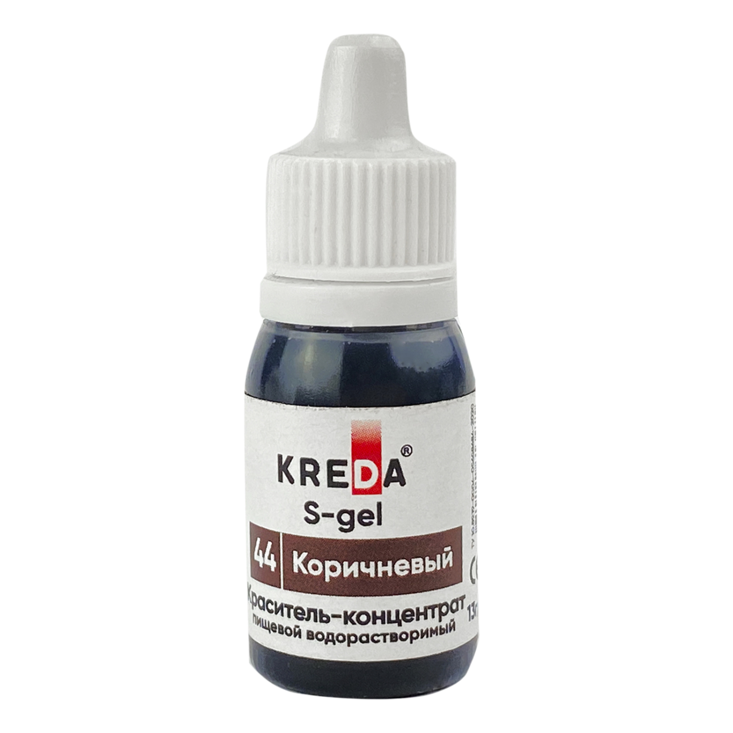 

Краситель-концентрат КРЕДА (KREDA) S-gel коричневый №44 гелевый пищевой 13г, Краситель-концентрат КРЕДА (KREDA) S-gel 10мл.