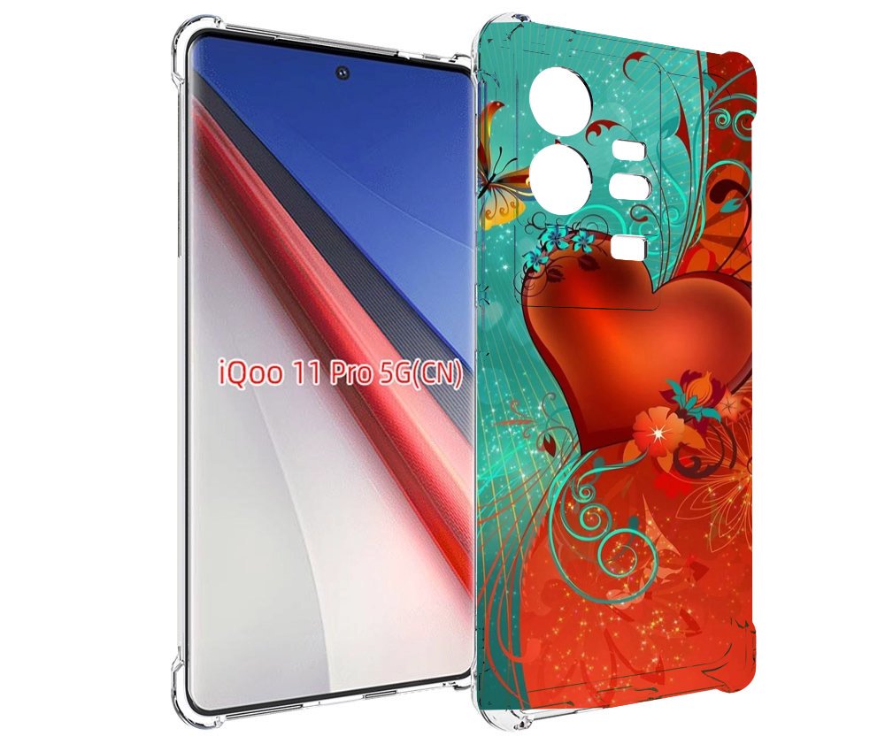 

Чехол бампер MyPads красивые-яркие-сердечки для Vivo iQOO 11 Pro..., Прозрачный, Tocco