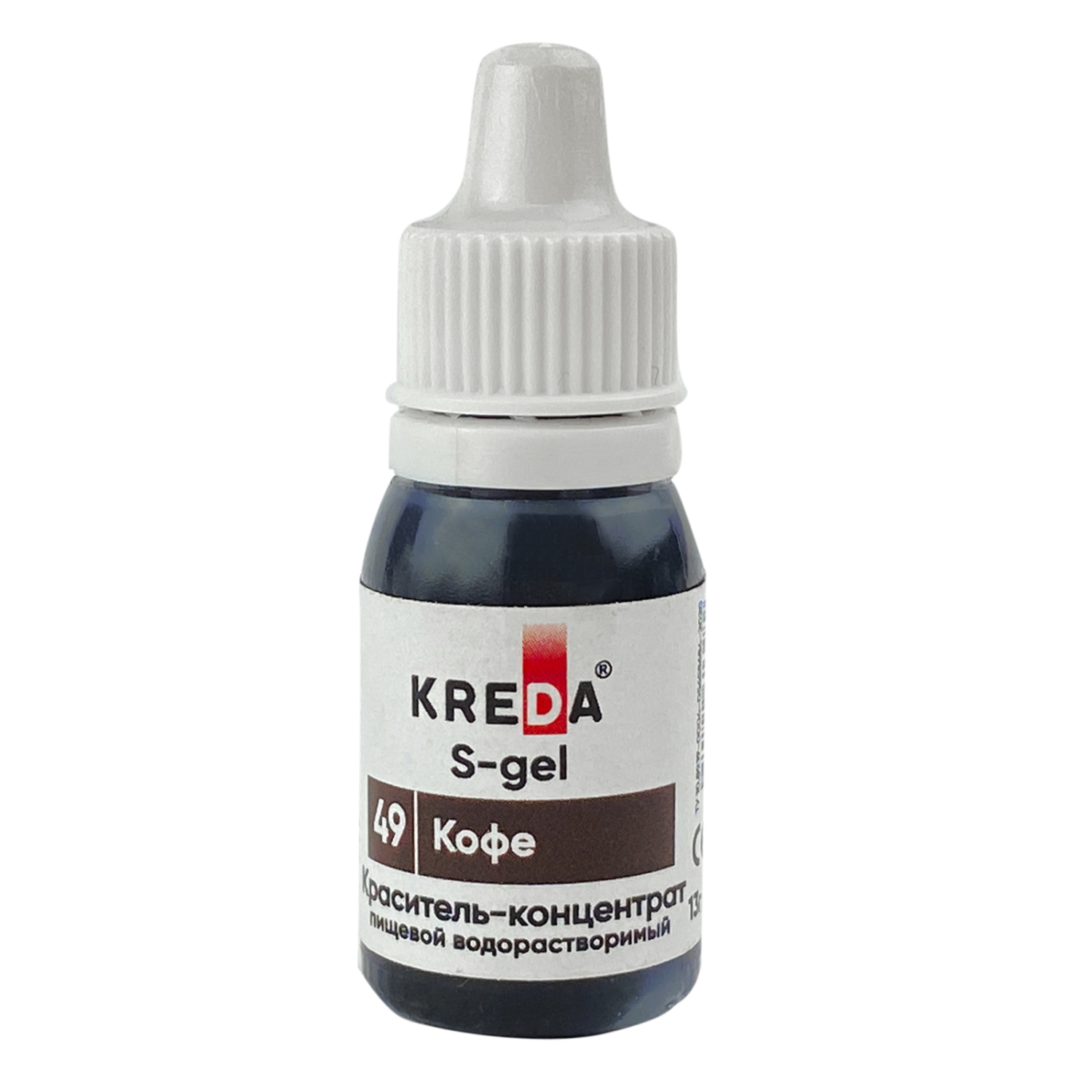 фото Краситель-концентрат креда (kreda) s-gel кофе №49 гелевый пищевой 13г