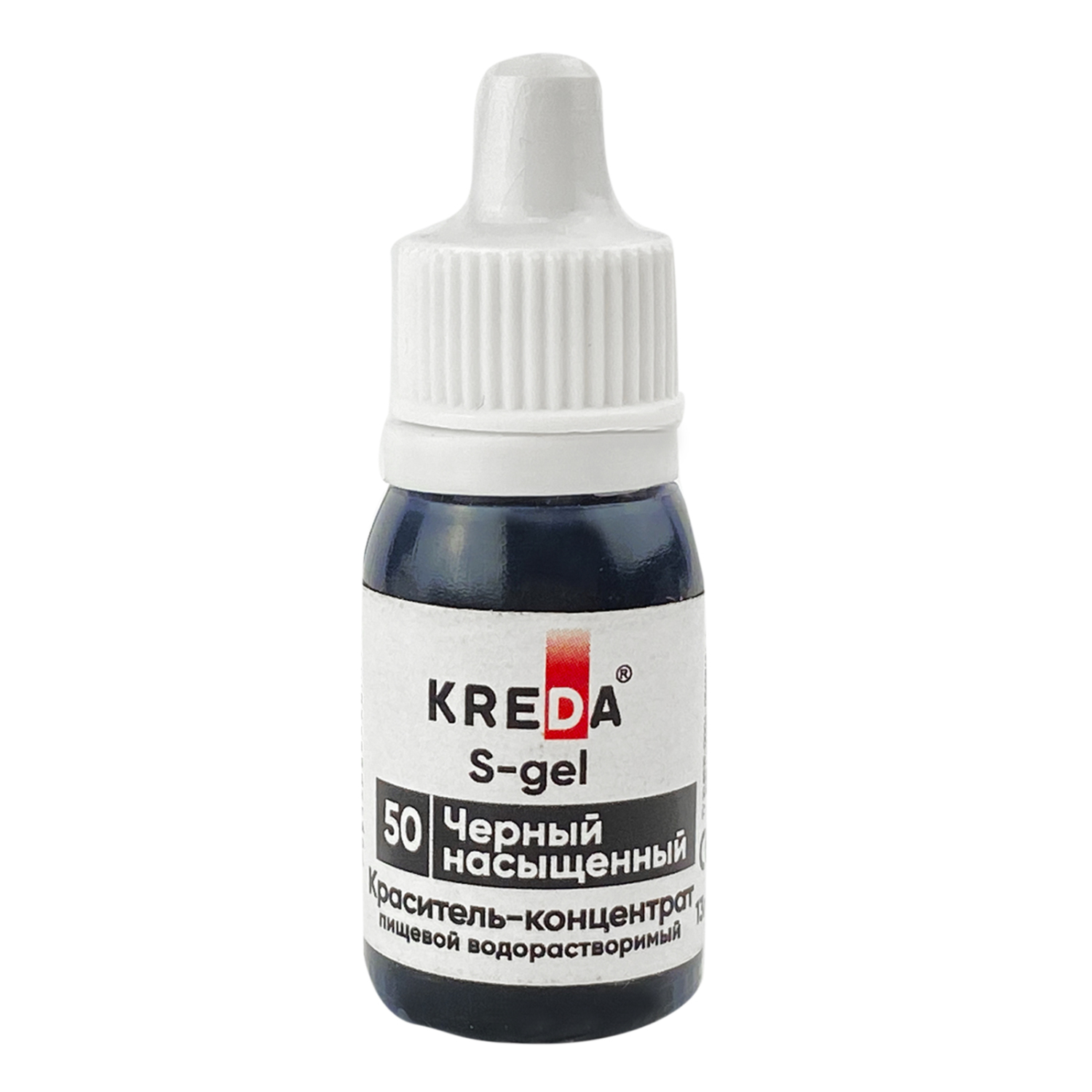 фото Краситель-концентрат креда (kreda) s-gel черный насыщенный №50 гелевый пищевой 13г