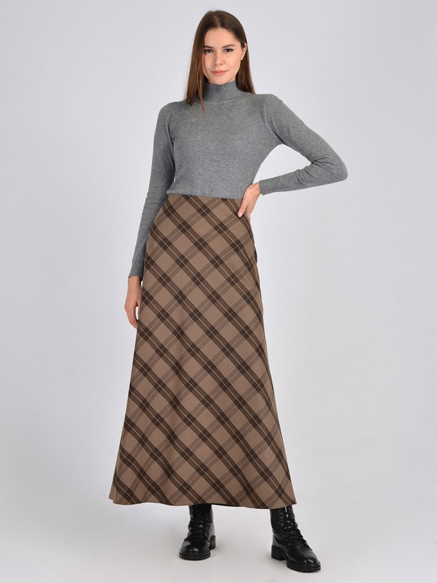 

Юбка женская 1001dress VI00338 коричневая 48 RU, VI00338