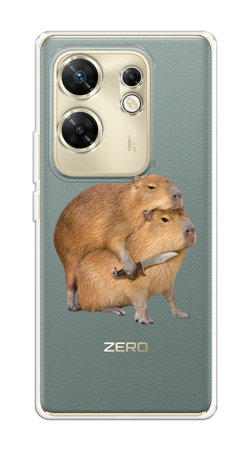 

Чехол на Infinix Zero 30 4G "Капибара с ножом", Бежевый, 3105050-1