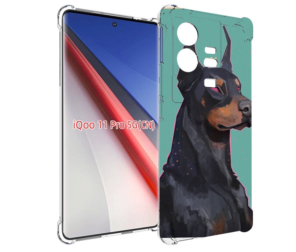 

Чехол бампер MyPads красивый-доберман для Vivo iQOO 11 Pro проти..., Прозрачный, Tocco